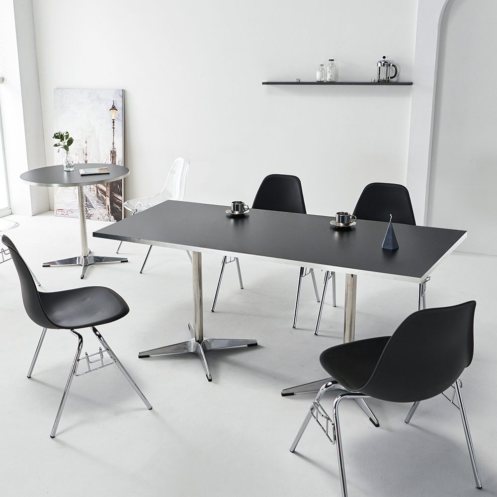 플랜 사각 카페 업소용 테이블 1600 블랙