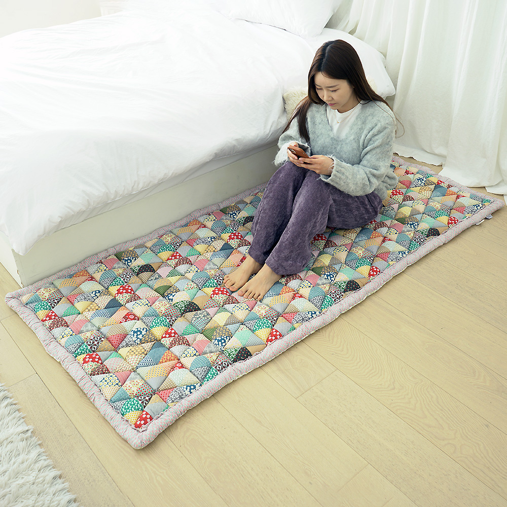 겨울 두꺼운 돌 쇼파패드 흙 소파매트 누빔 미끄럼방지 토퍼 깔개 방석 에스닉 60x160