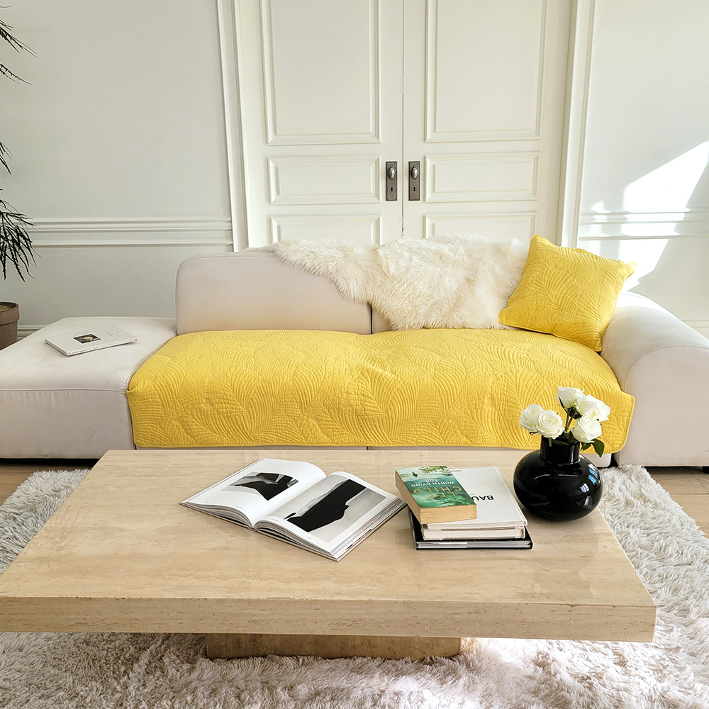 순면 쇼파패드 넓은 돌 소파 매트 토퍼 소파커버 덮개 깔개 깃털 화이트 70x150