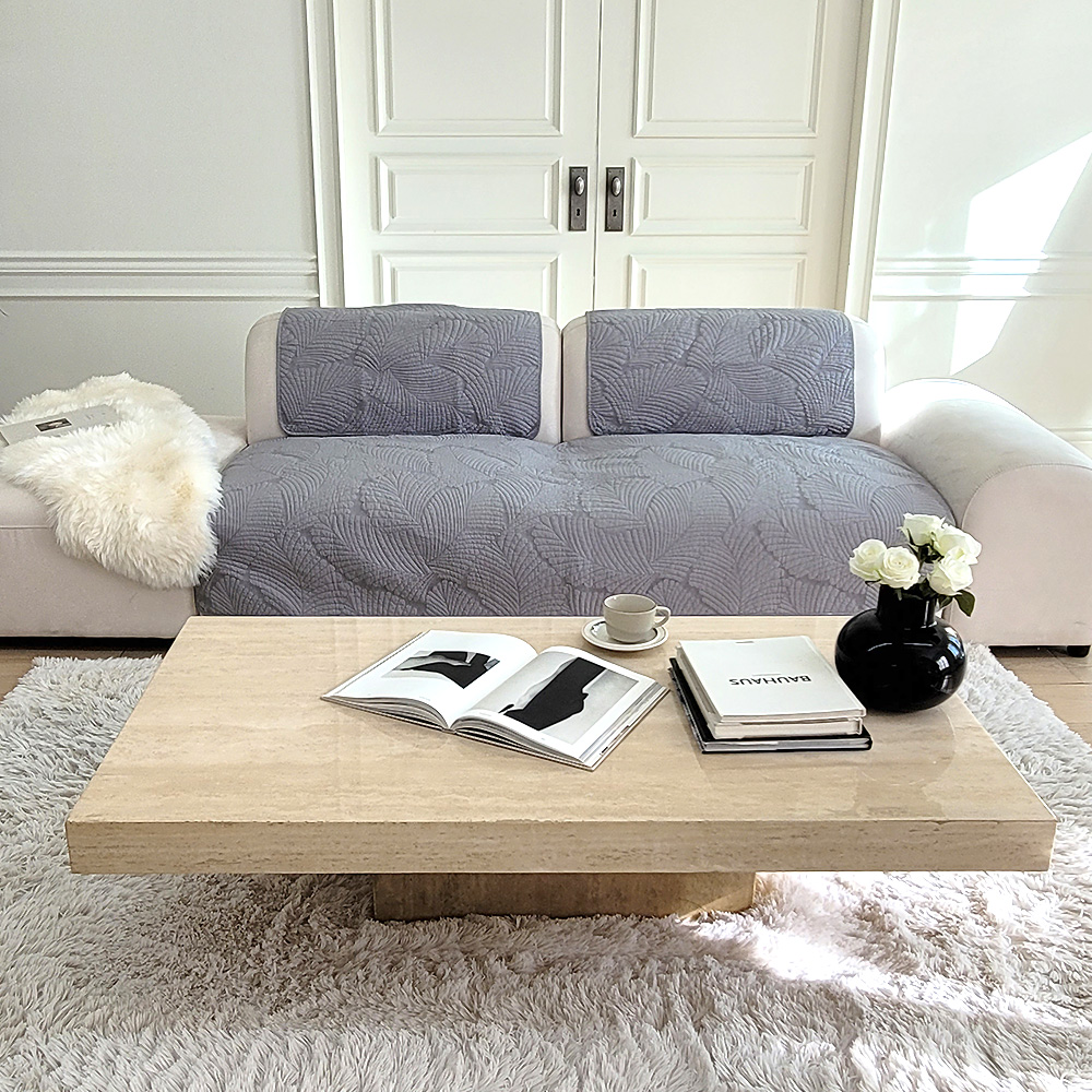 순면 쇼파패드 넓은 돌 소파 매트 토퍼 소파커버 덮개 깔개 깃털 화이트 70x150