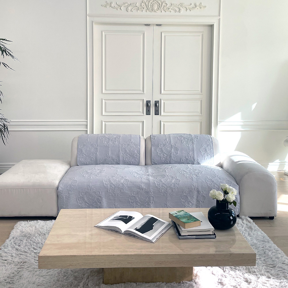 순면 쇼파패드 넓은 돌 소파 매트 토퍼 소파커버 덮개 깔개 깃털 화이트 70x150