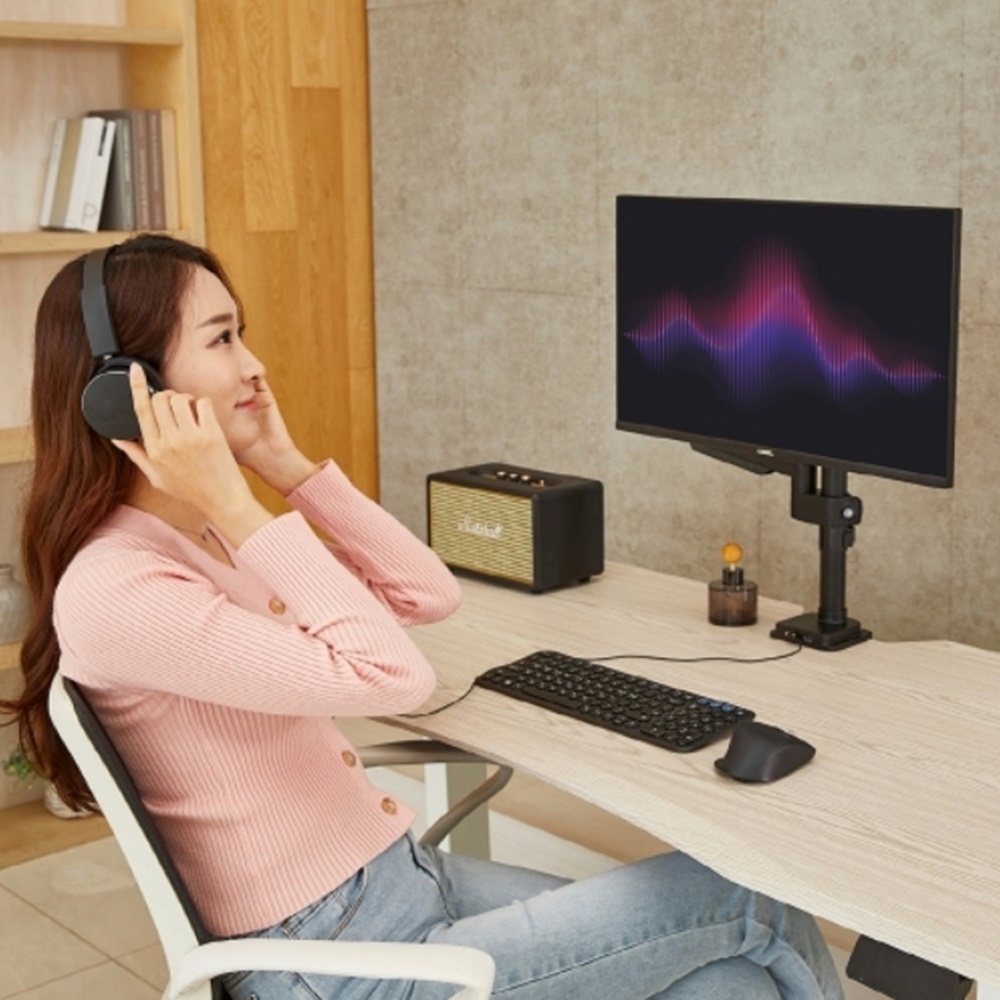 USB 싱글 모니터 암 폴타입 높이조절 모니터 거치대 이미지 6