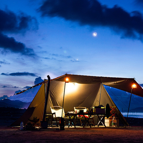 원티그리스 록쉴드 부시크래프트 캠핑 쉘터 A형텐트 2인용 코튼 TC면