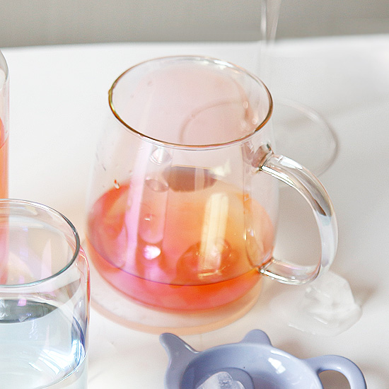 홀로그램 오로라 맥주컵 손잡이 유리잔 커피 에이드 소맥 컵 위스키 잔