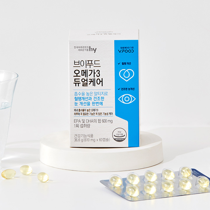 브이푸드 오메가 3 rTG형 듀얼케어 610mgX60캡슐 - 메인 이미지