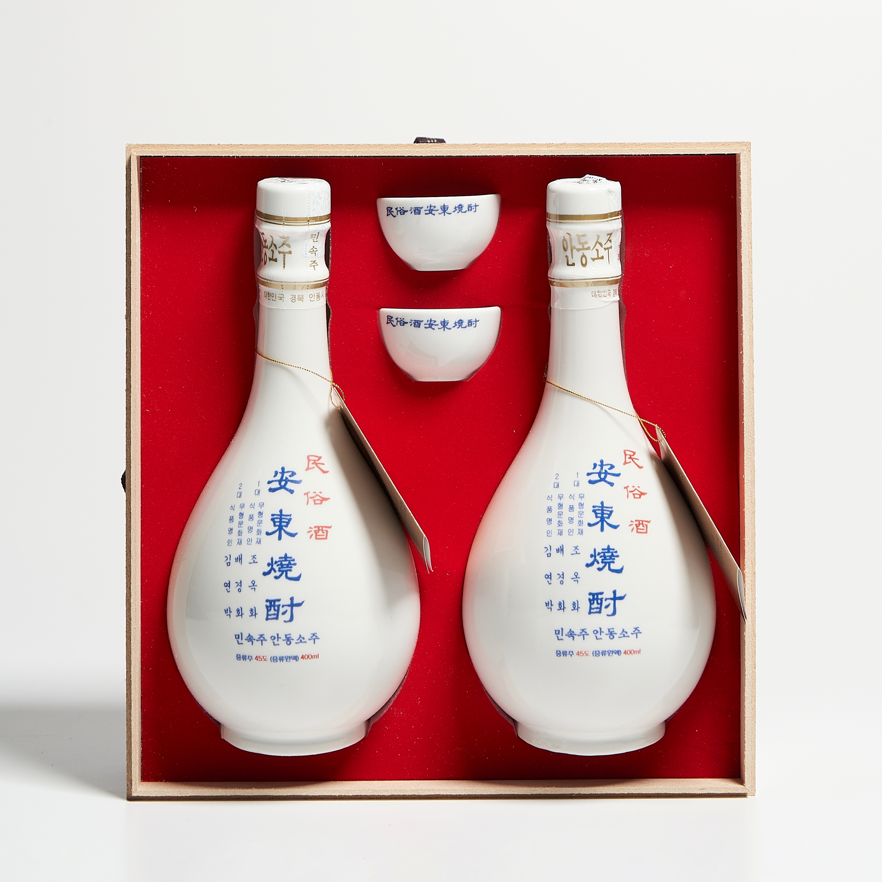 조옥화 안동소주 민속주 45도 400ml X2 특1호 김연박 명인 (잔,케이스,쇼핑백) - 메인 이미지