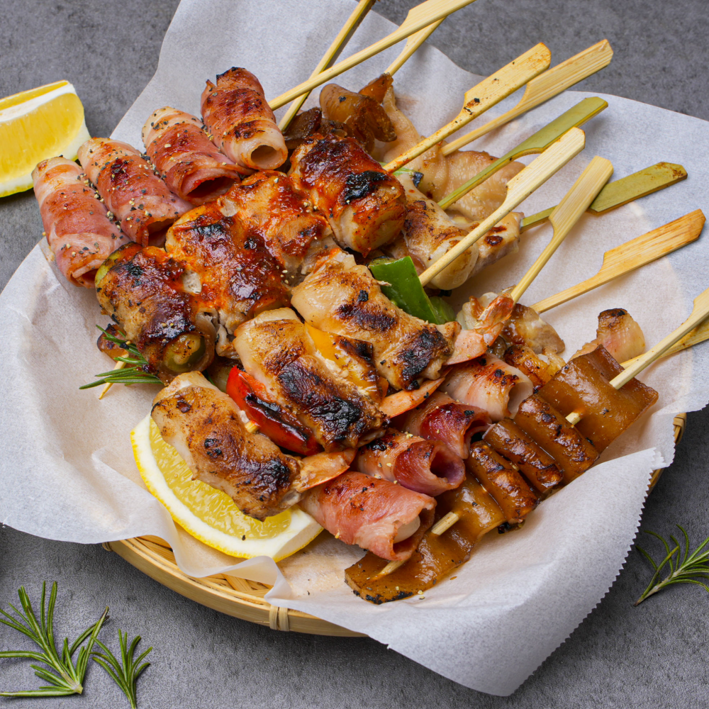 캠핑음식 닭꼬치 염통 파닭 모래집 모둠꼬치 수제꼬치 구이