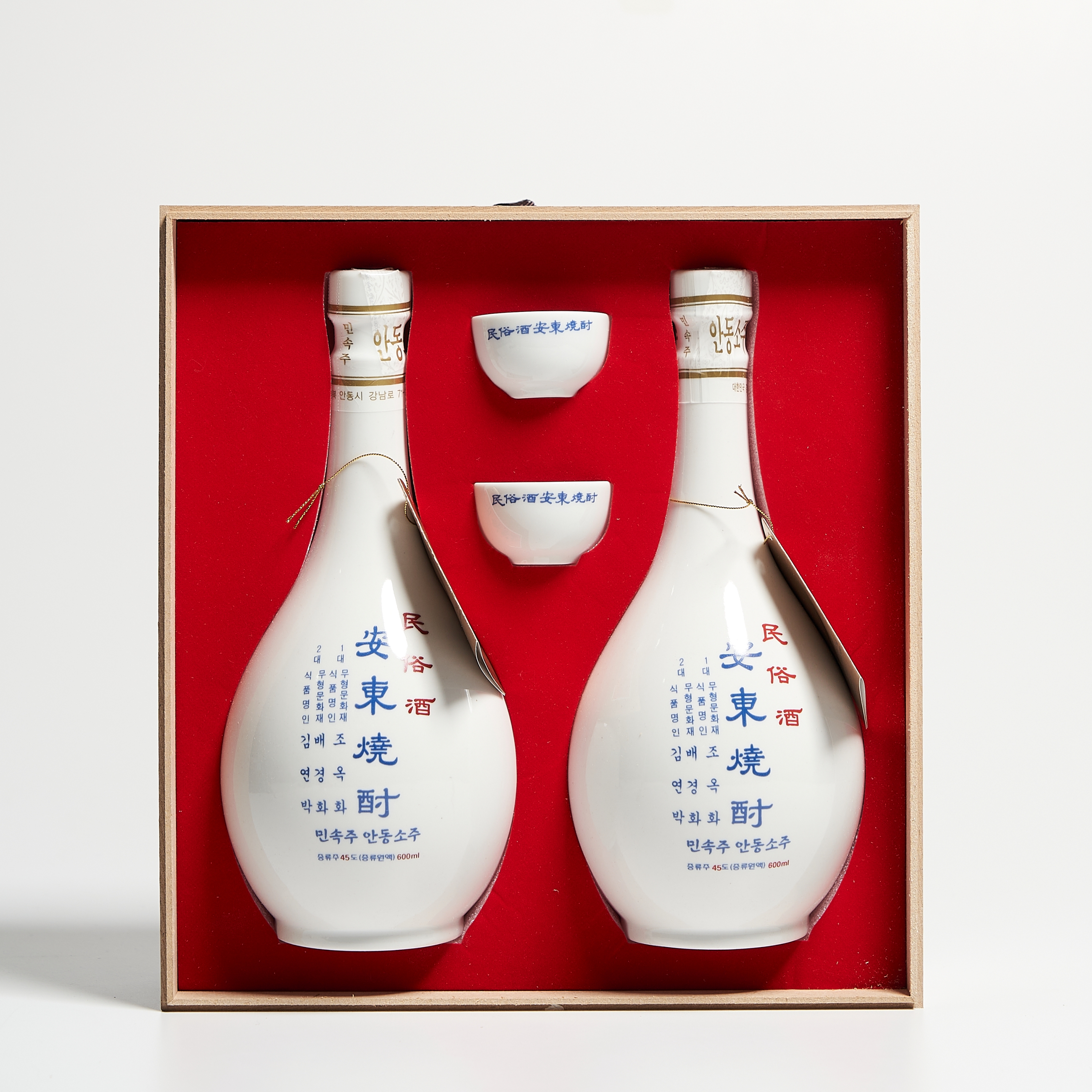 조옥화 안동소주 민속주 45도 600ml X2 특2호 김연박 명인 (잔,케이스,쇼핑백) - 메인 이미지