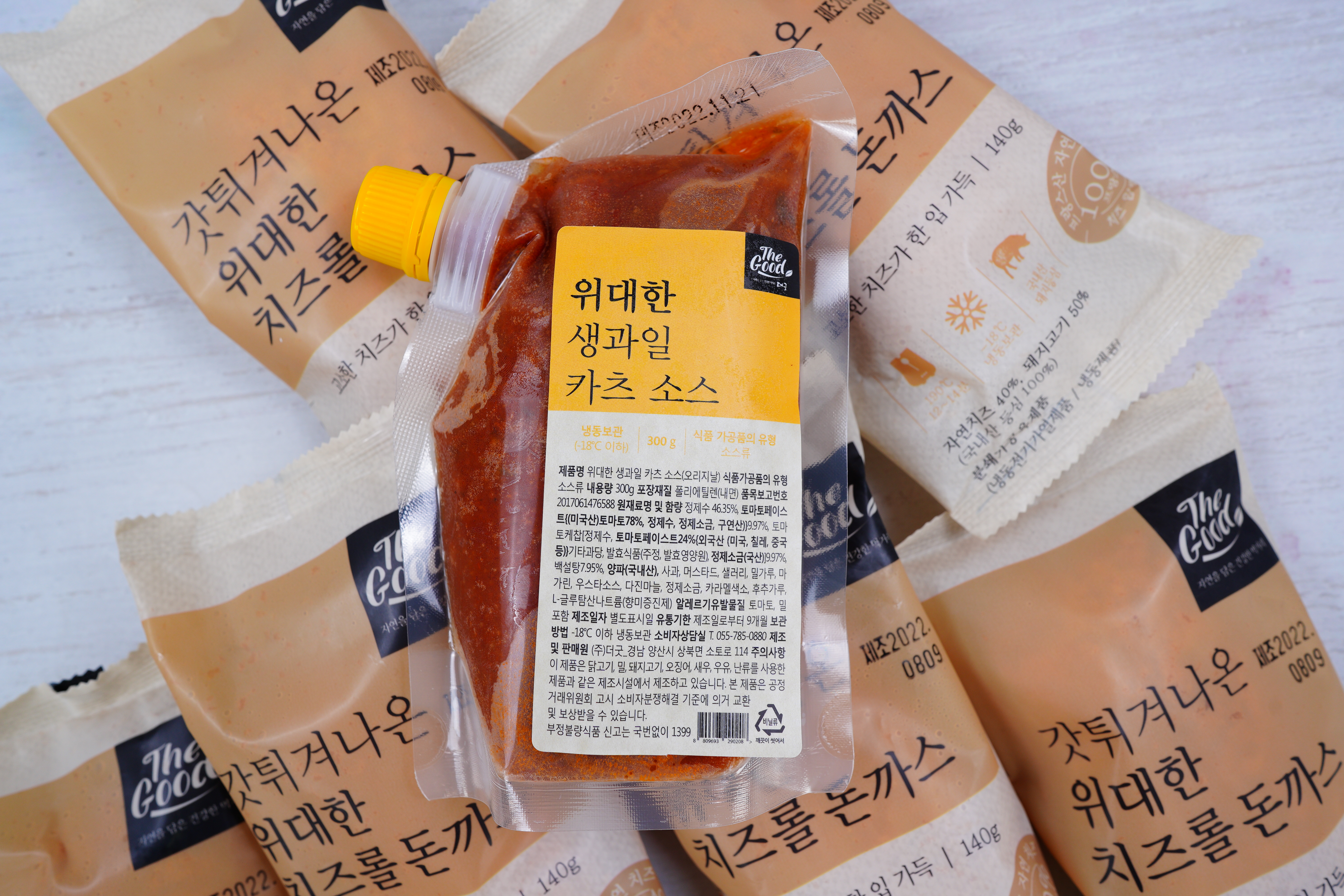 더굿 갓 튀겨나온 통등심 치즈롤 돈까스 생과일 카츠소스 에어프라어 돈가스 140g 2개 이미지 7