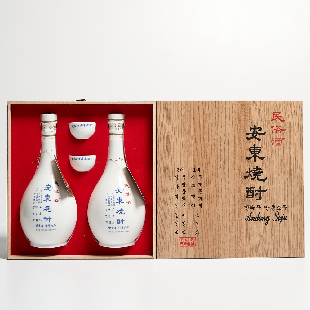 조옥화 안동소주 민속주 45도 600ml X2 특2호 김연박 명인 (잔,케이스,쇼핑백) - 상세 이미지 4