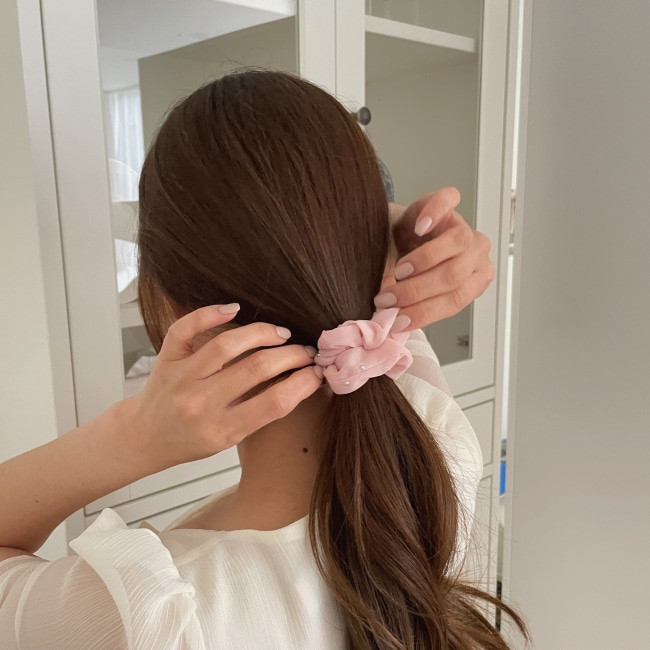 블링지니 1+1 쉬폰 찡 미니 헤어곱창 스크런치 블링지니 ﻿1+1 쉬폰 찡 미니 헤어곱창 스크런치