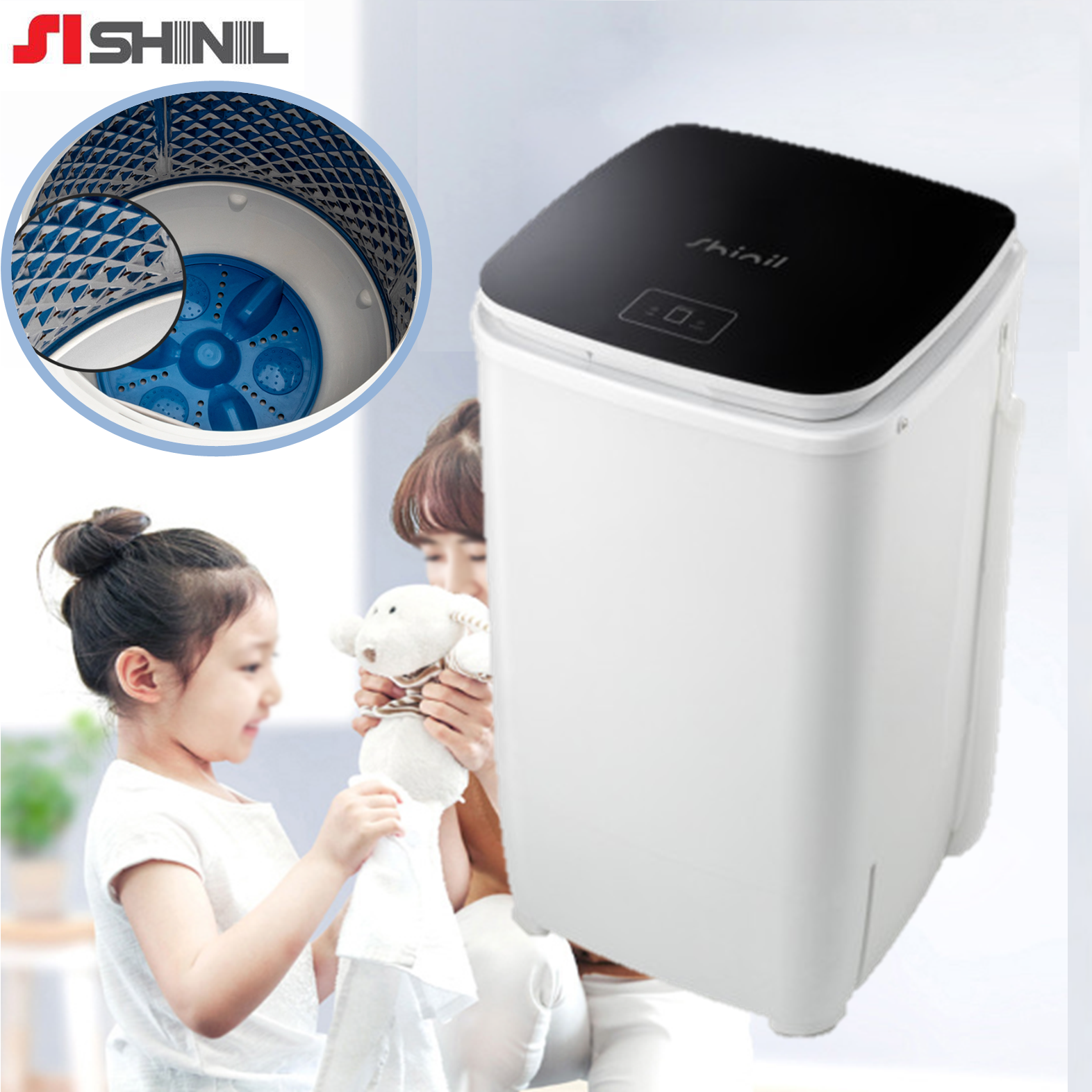 신일 탈수기 스텐 고속 미니 전기 빨래 SDM-T77H