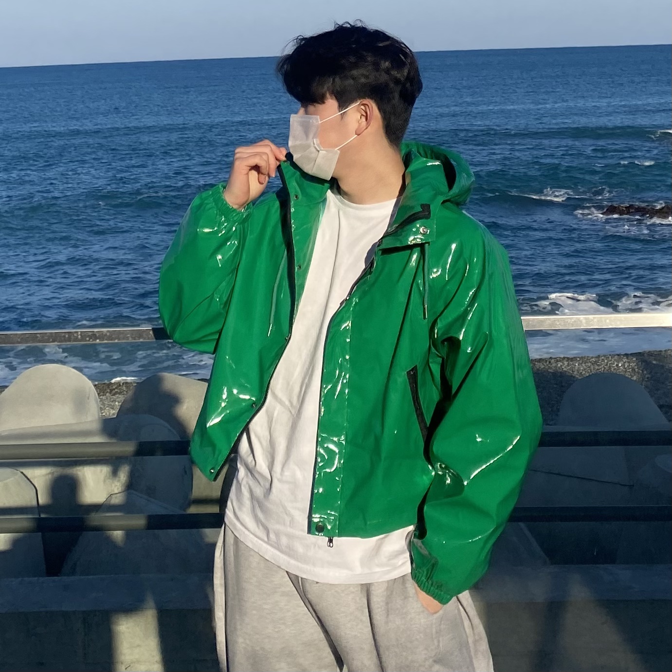 유광바람막이 윈드러너 러닝바람막이 남자크롭자켓 이미지 7