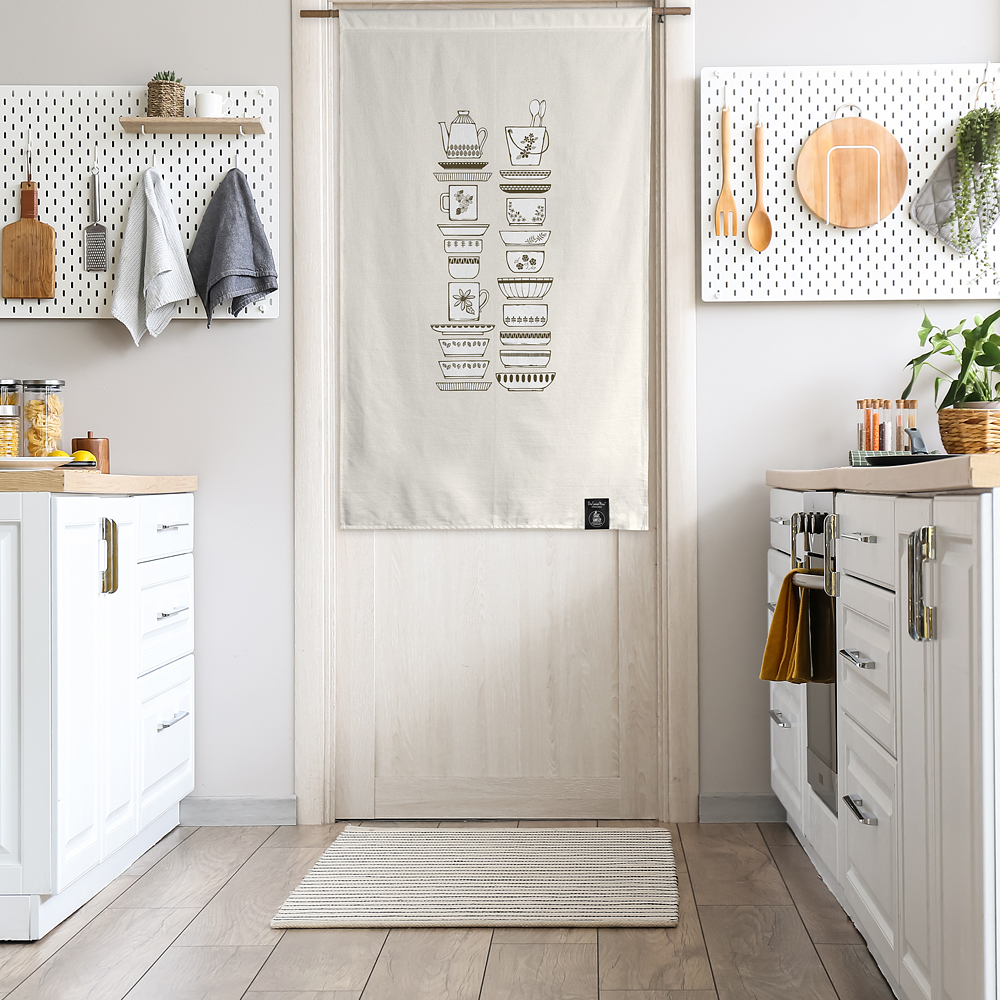 원세븐나인 그릇장 S 가림막 커튼 가리개 커튼 현관 중문 도어 베란다 주방 창문 바란스 패브릭