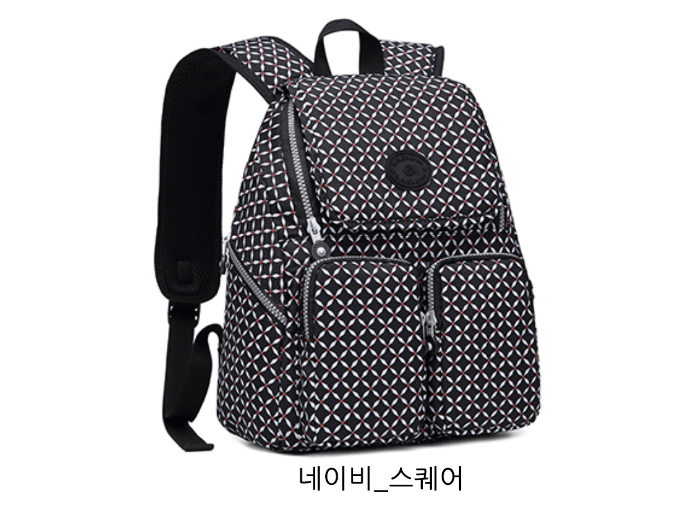 가벼운 플라워 도트 패턴 백팩 나들이 외출 여행 미들 아담한 중년 여성 엄마 백팩 가방 - 상세 이미지 3