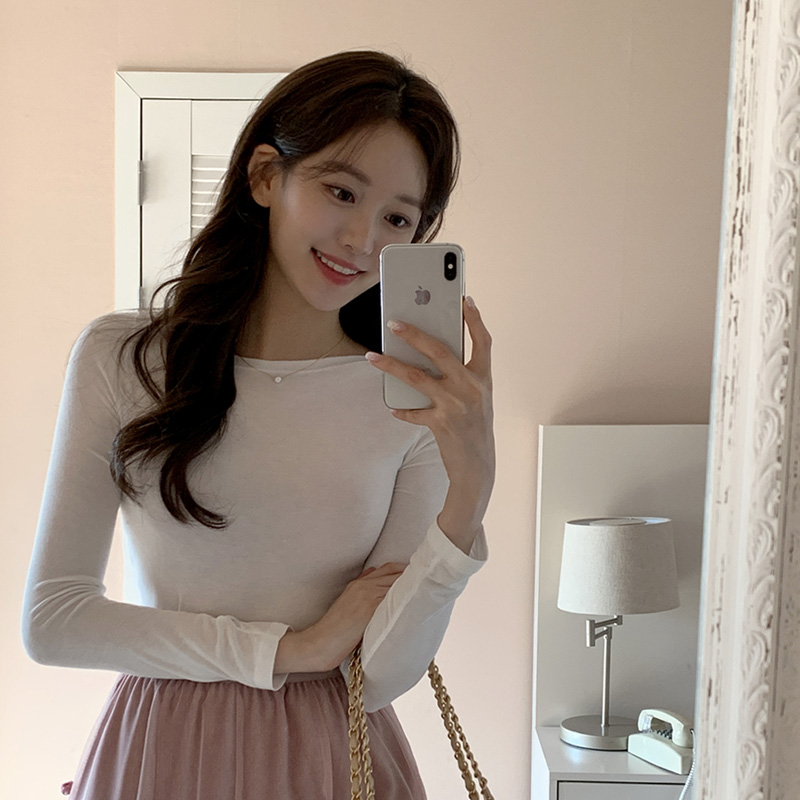 (국내제작)코코리 보트넥 베이직 티셔츠 ts3615 이미지 4