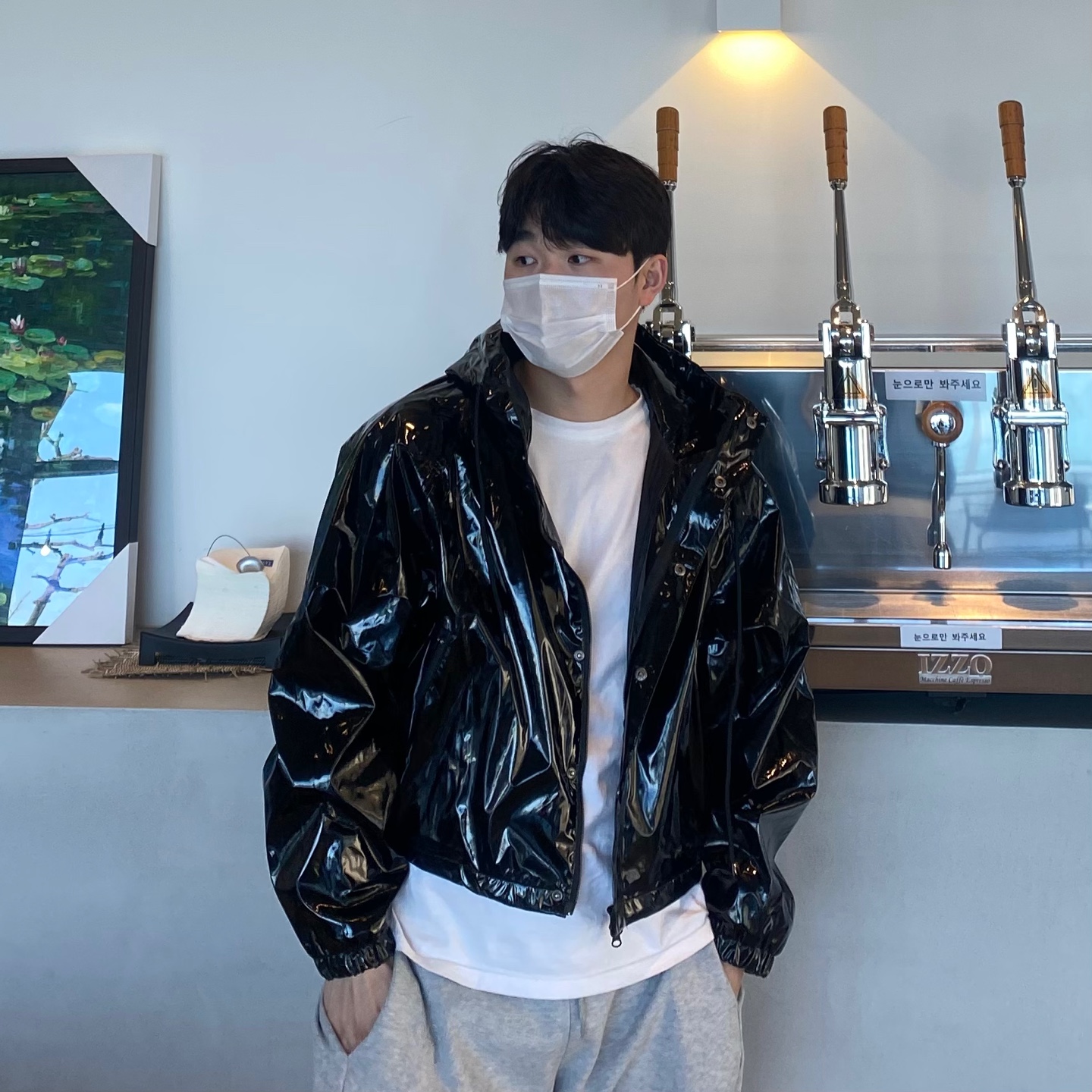유광바람막이 윈드러너 러닝바람막이 남자크롭자켓 이미지 6