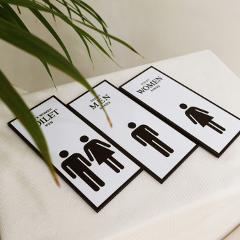 화장실 표지판 도어사인 표시 표찰 화장실안내판 메탈세로형 남성 7.5x10cm 라이트골드 이미지 4