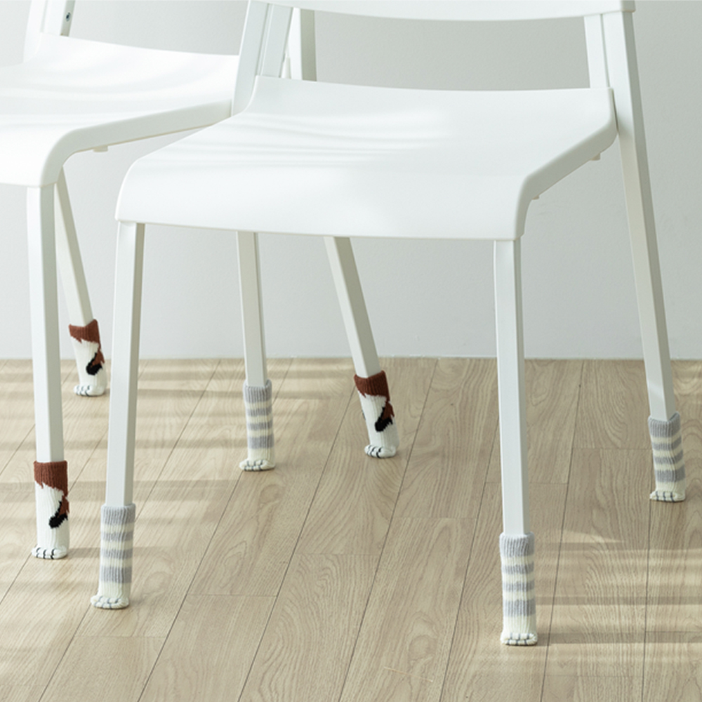 할메이드 식탁 의자발커버 의자다리커버 고양이 양말 발캡 4p