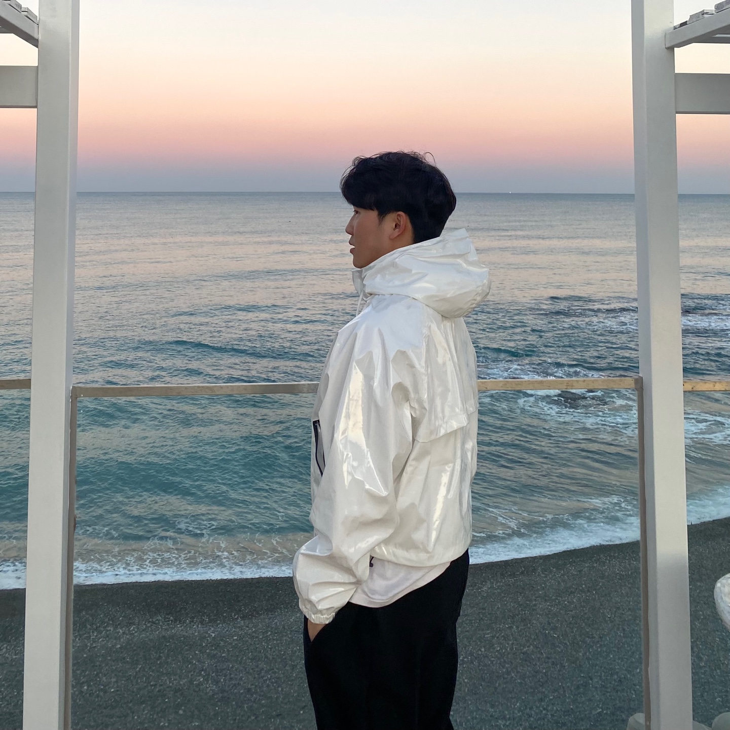유광바람막이 윈드러너 러닝바람막이 남자크롭자켓 - 상세 이미지 3