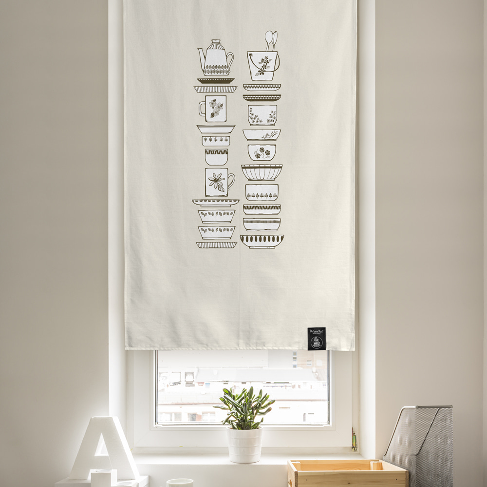 원세븐나인 그릇장 S 가림막 커튼 가리개 커튼 현관 중문 도어 베란다 주방 창문 바란스 패브릭