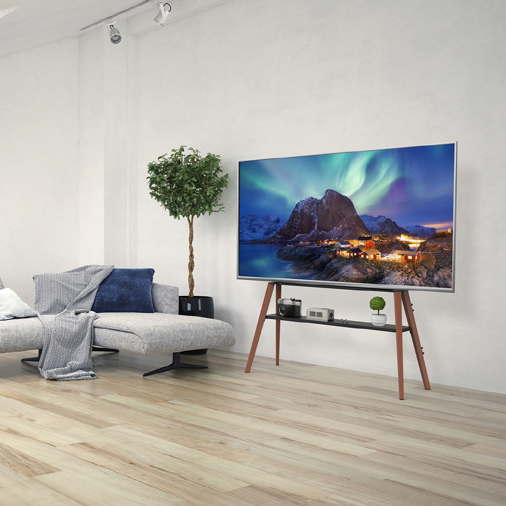 카멜마운트 이젤형 벽면밀착형 공간 인테리어 TV 스탠드 FS75N 블랙