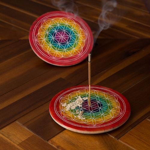 플라워 오브 라이프 차크라 인센스 스틱 홀더 감성캠핑 향피우기 향꽂이