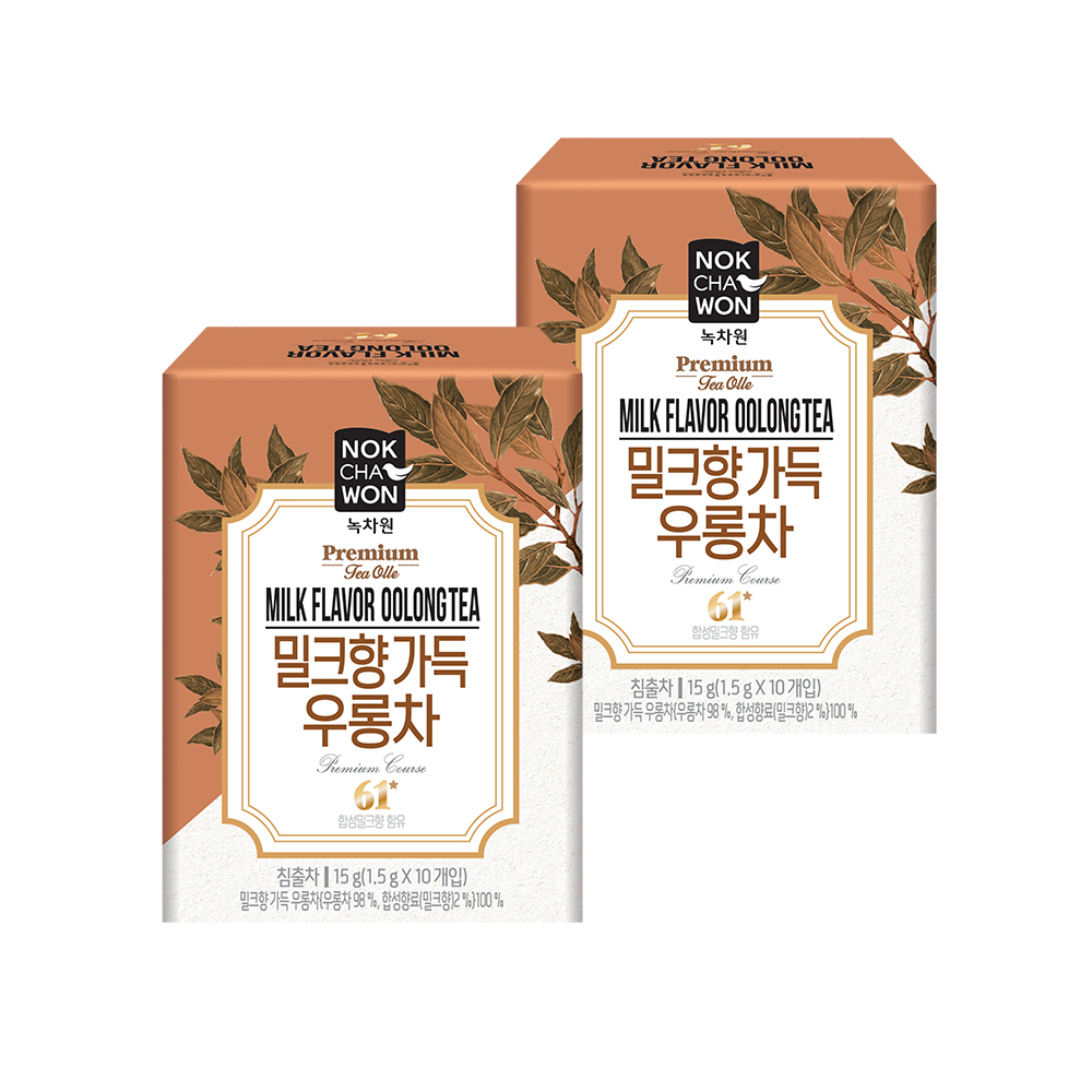 [녹차원] 밀크향가득우롱차 10티백 X 2팩 우롱차 밀크티 간편한티백 부드러운맛 - 상품 이미지