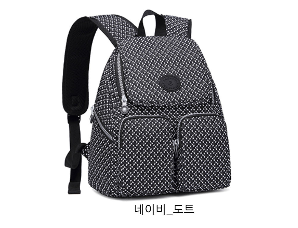 가벼운 플라워 도트 패턴 백팩 나들이 외출 여행 미들 아담한 중년 여성 엄마 백팩 가방 - 상세 이미지 4