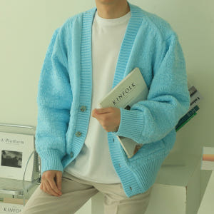 남자 오버핏 꽈배기 니트 가디건 남자가디건 착용 후기 | 사이즈/핏 총정리 - 상품 이미지 3