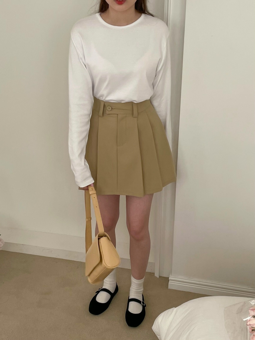 기본 무지 면 모달 스판 이너 긴팔 티셔츠 이미지 2