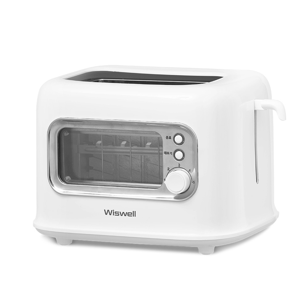 위즈웰 보이는 토스트기 팝업 식빵 예쁜 토스터기 토스트 기계 TA8200 화이트