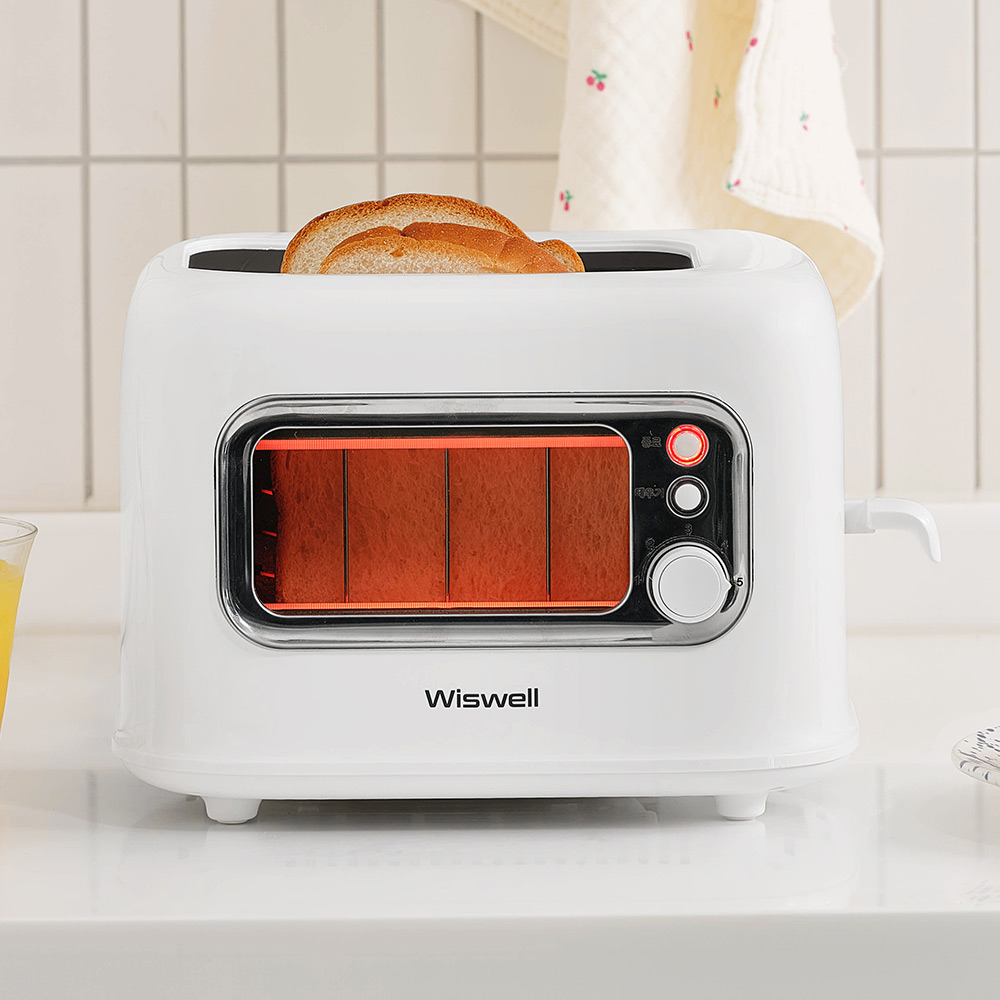 위즈웰 보이는 토스트기 팝업 식빵 예쁜 토스터기 토스트 기계 TA8200 화이트