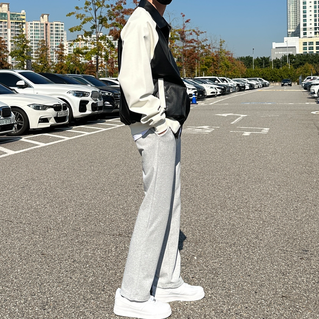 1+1 남자 선더스 면 세미와이드 트레이닝 팬츠 3컬러 이미지 4