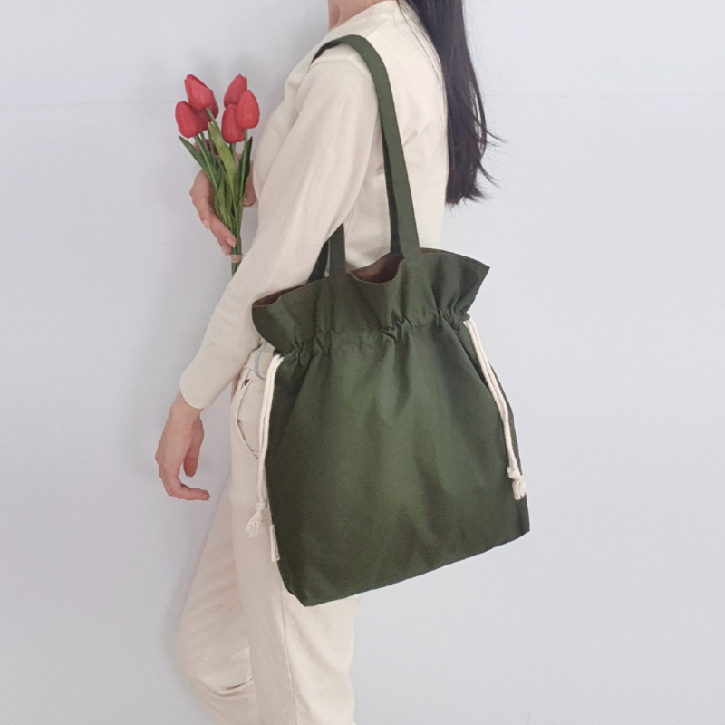 핸드메이드 여성 복조리 에코백 데일리 가방 카키(5color)