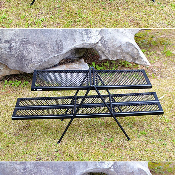 캠핑용 테이블 캠핑 보조 테이블 철제 조리대 메쉬 테이블 정리대 - 상세 이미지 5