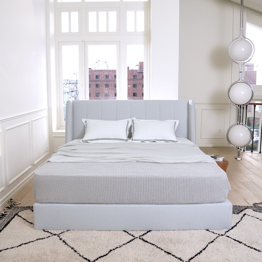 슬립퍼 허그 신혼 부부 패브릭 저상형 침대 프레임 LK 라지킹 사이즈 침대