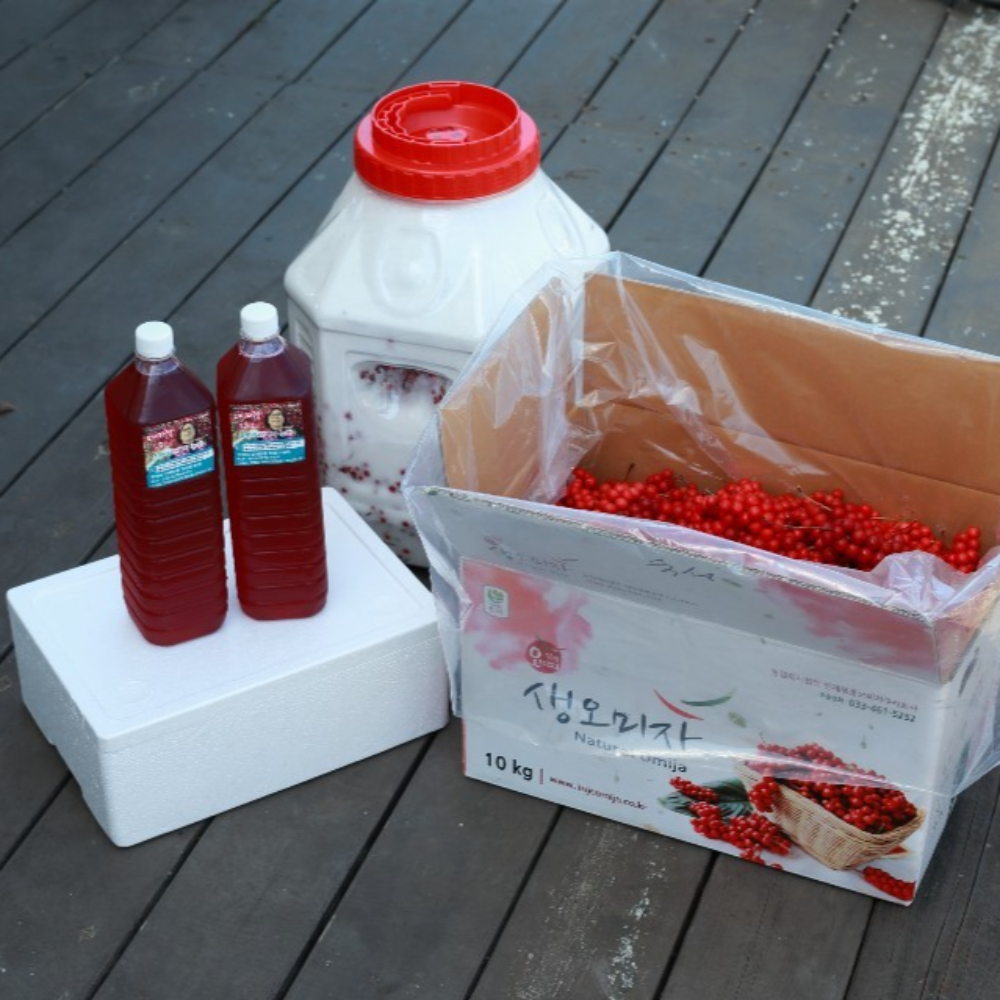 주연네 맛있는 수제 오미자청 원액 임산부 오미자엑기스 선물세트 진액 효소 1.5L 2병