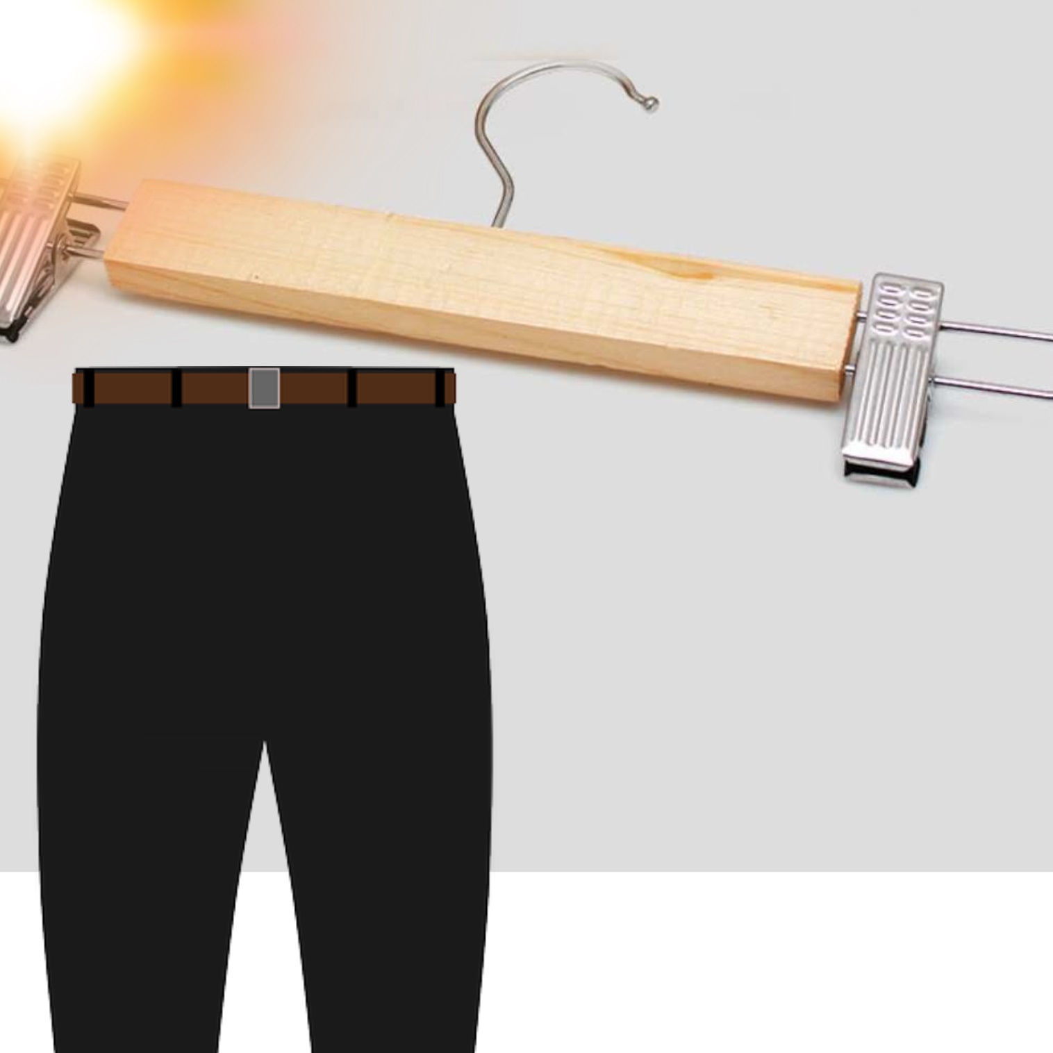 우드 하의옷걸이 바지 전용 집게옷걸이 원목바지걸이