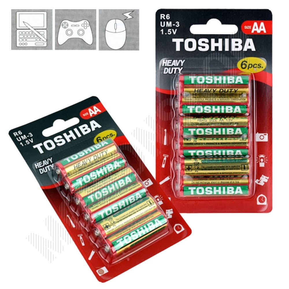 1.5볼트건전지 망간 AA 건전지 도시바 1.5v R6 6개