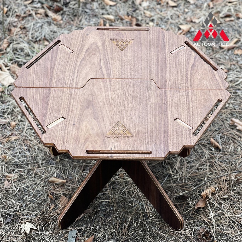 육각기어이너테이블 AUTUMNTREE 원목 캠핑용품 핸드메이드 수제작 화로대 난로테이블