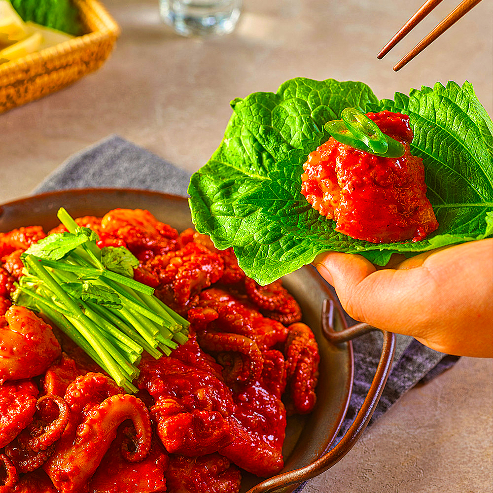 쭈꾸미볶음 간편식 생재료 숙성양념 냉동 쭈꾸미 350g 매운맛 2인분 캠핑 음식 요리 - 상세 이미지 3