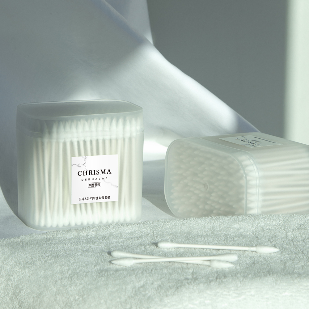 크리스마 더마랩 화장 메이크업 면봉 800개 (200개입 4개) 고급 뾰족한 듀얼 순면 종이 면봉 - 상세 이미지 3