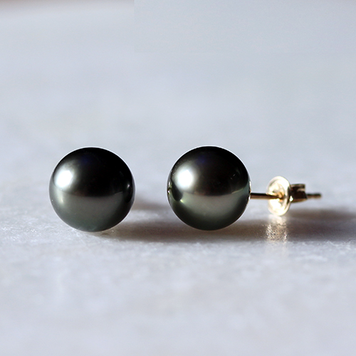 10mm 해수산 남양 타히티 흑진주 귀걸이 전체 14k 금장식 블랙진주 그레이진주 AAA