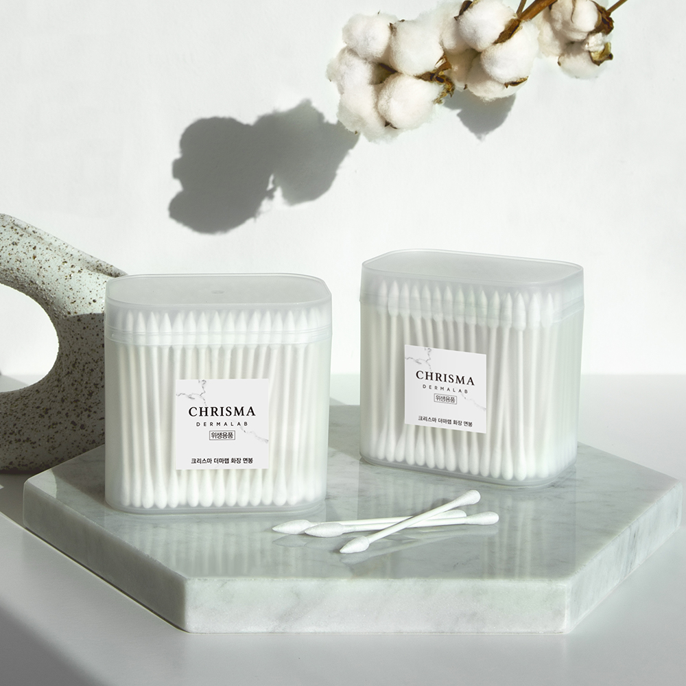 크리스마 더마랩 화장 메이크업 면봉 800개 (200개입 4개) 고급 뾰족한 듀얼 순면 종이 면봉 - 상세 이미지 2