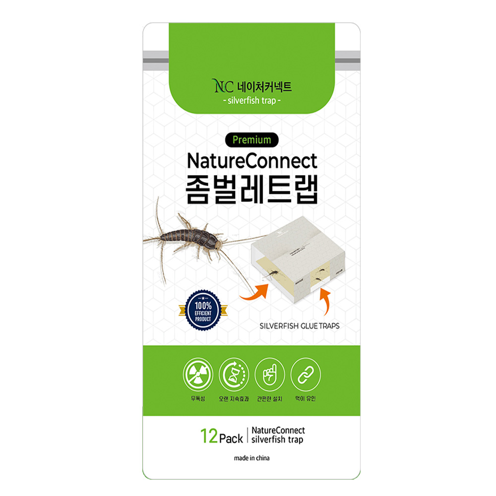 네이처커넥트 좀벌레 트랩 12개입 퇴치법 퇴치제 실버피쉬 방충제 제거 박멸 약 끈끈이 유인 - 상세 이미지 3