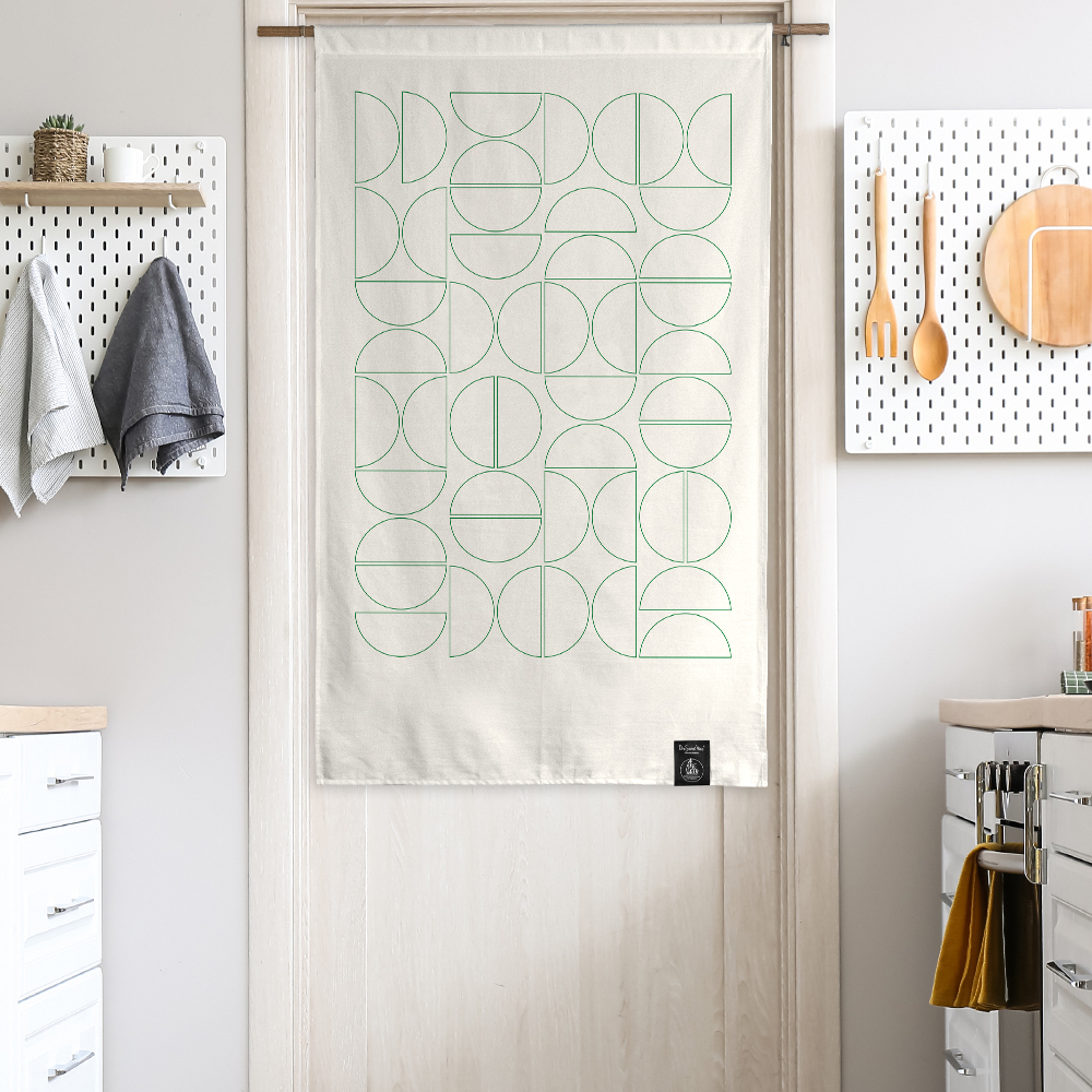 원세븐나인 도어커튼 레트로 그린빈-라인 S 가림막커튼 가리개