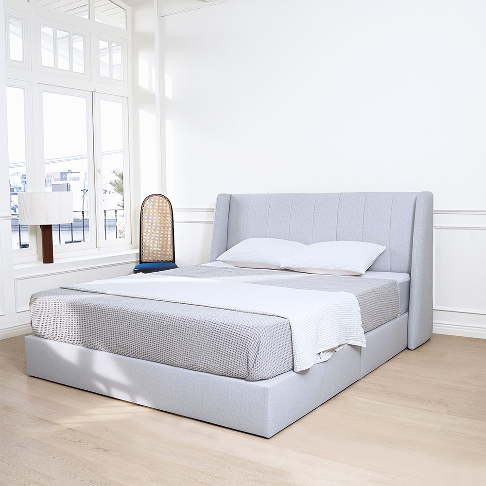 슬립퍼 허그 신혼 부부 패브릭 저상형 침대 프레임 LK 라지킹 사이즈 침대