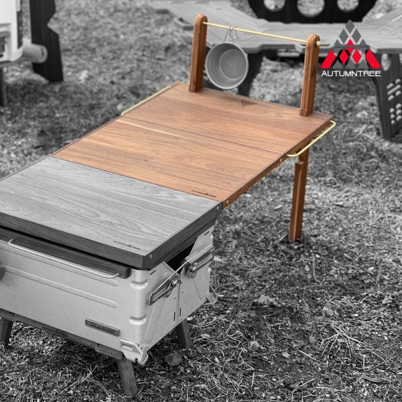 캠핑 미니 사이드 핸드메이드 오텀트리 원목 추가 쉘컨 테이블