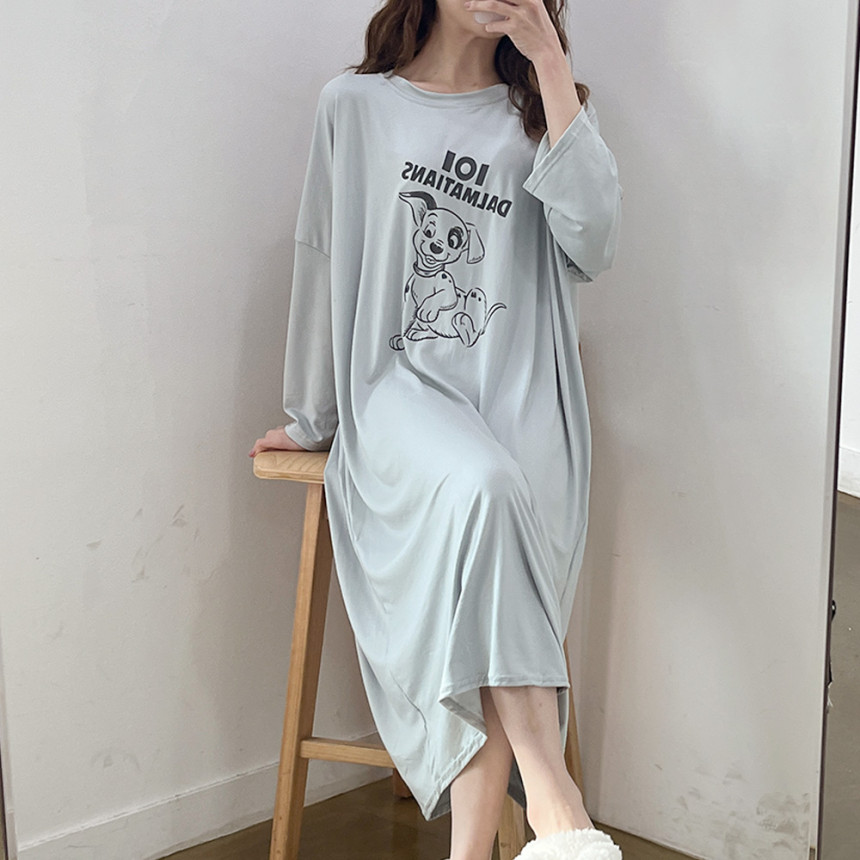 [당일출고/봄여름원피스]빅사이즈 오버핏 레터링 캐릭터 롱원피스 데일리 홈웨어 잠옷 파자마 상세 이미지 195